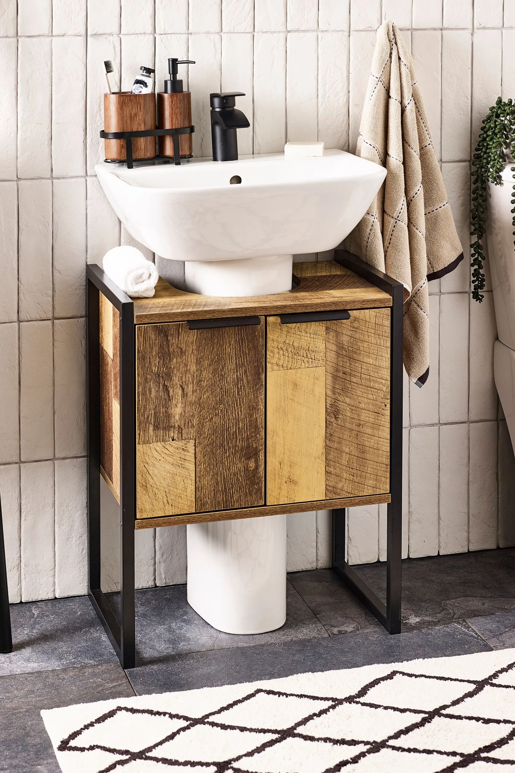 Mueble para debajo del fregadero con efecto roble del Bronx