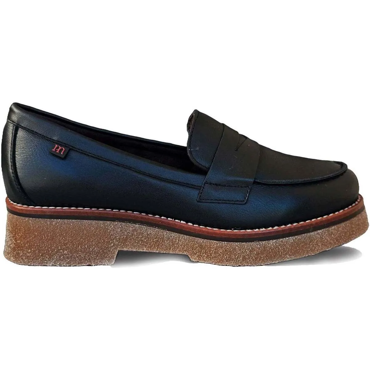 mujer mocasines planos 21101 vacuno negro