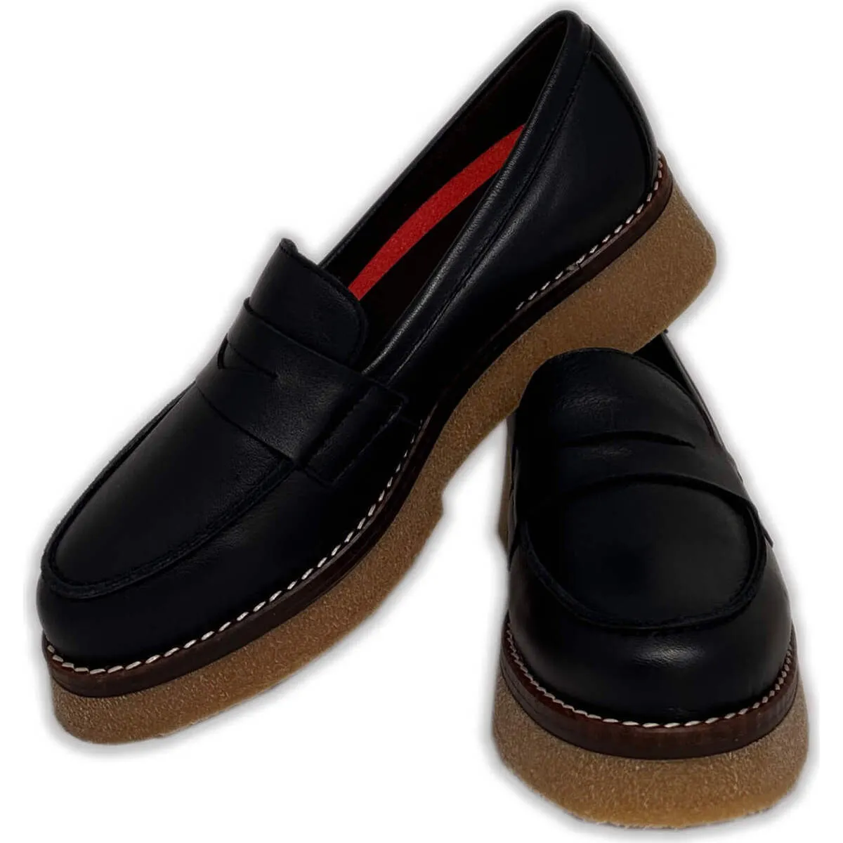 mujer mocasines planos 21101 vacuno negro