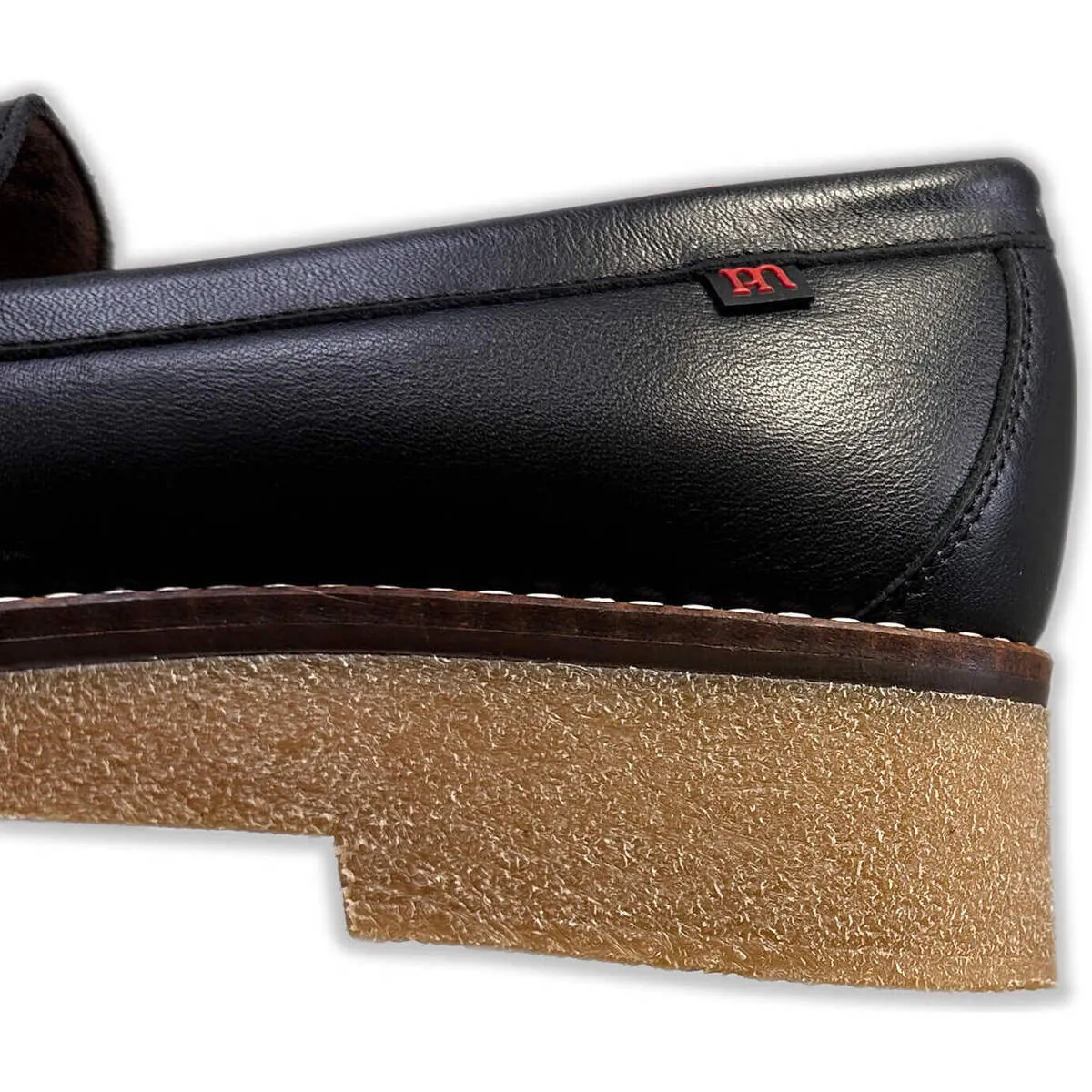 mujer mocasines planos 21101 vacuno negro