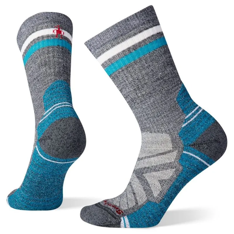 Mujer Smartwool Hike Light Cushion Tube Stripe Crew (carbón/gris claro)
