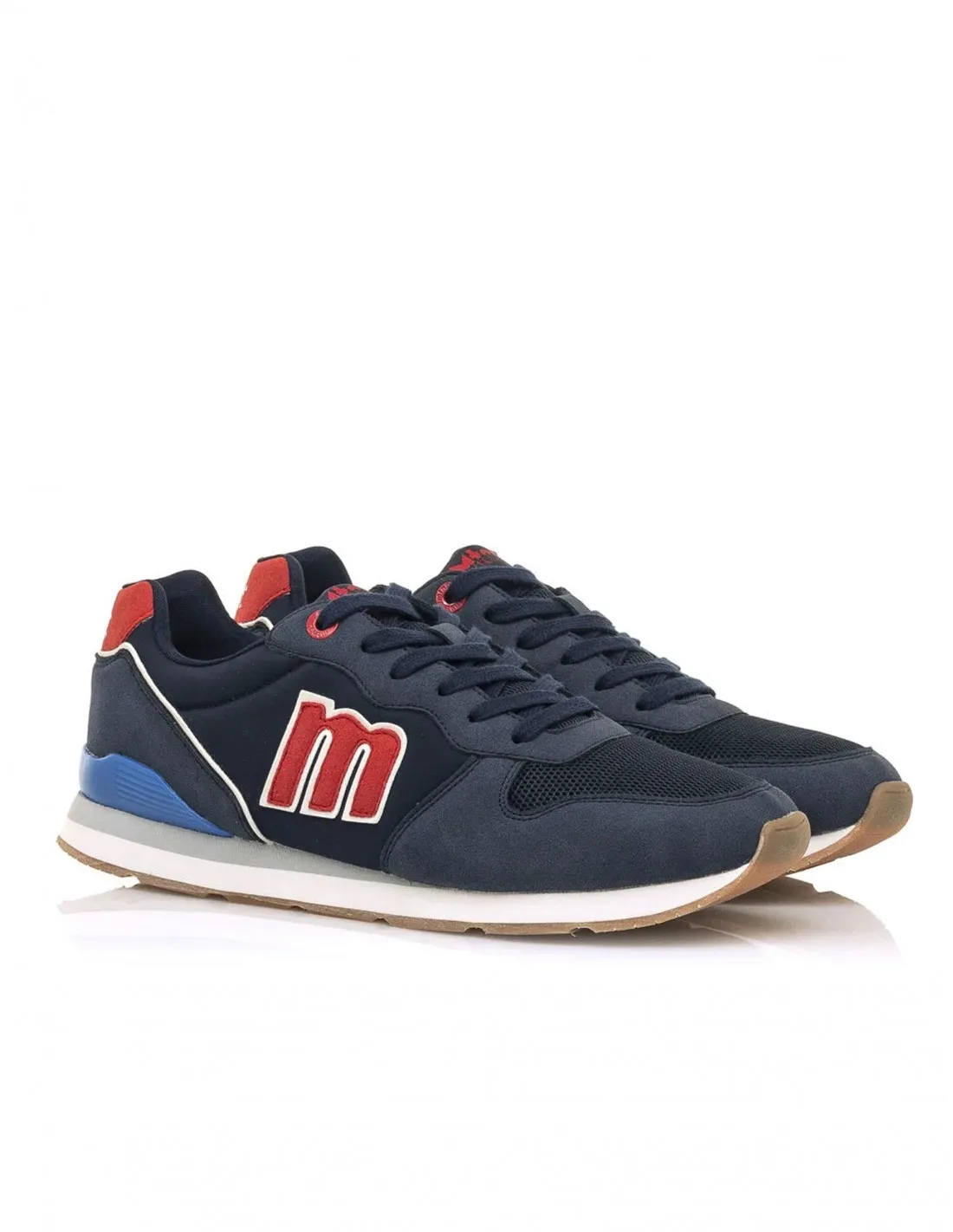MUSTANG Zapatillas Casual Hombre Azul Logo Rojo