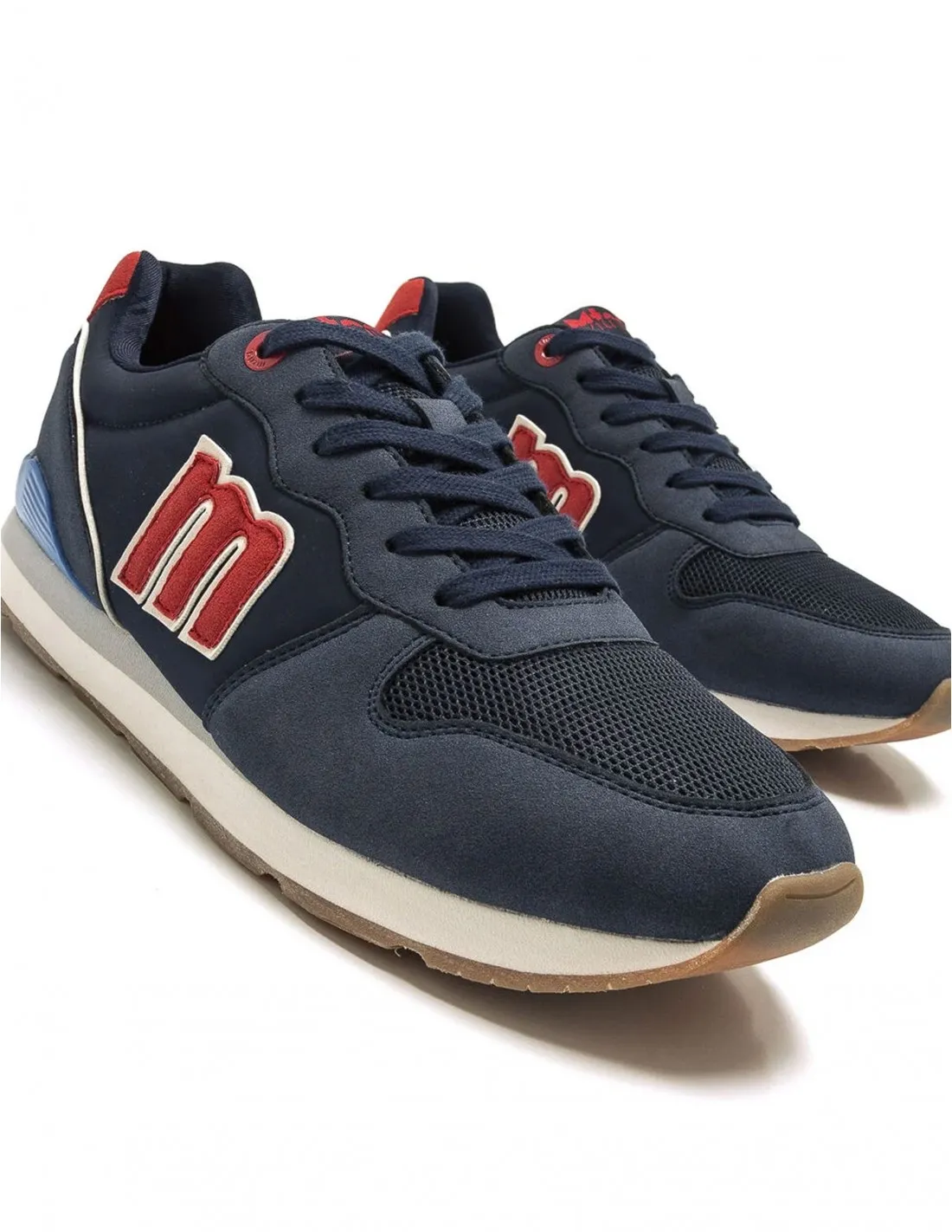 MUSTANG Zapatillas Casual Hombre Azul Logo Rojo
