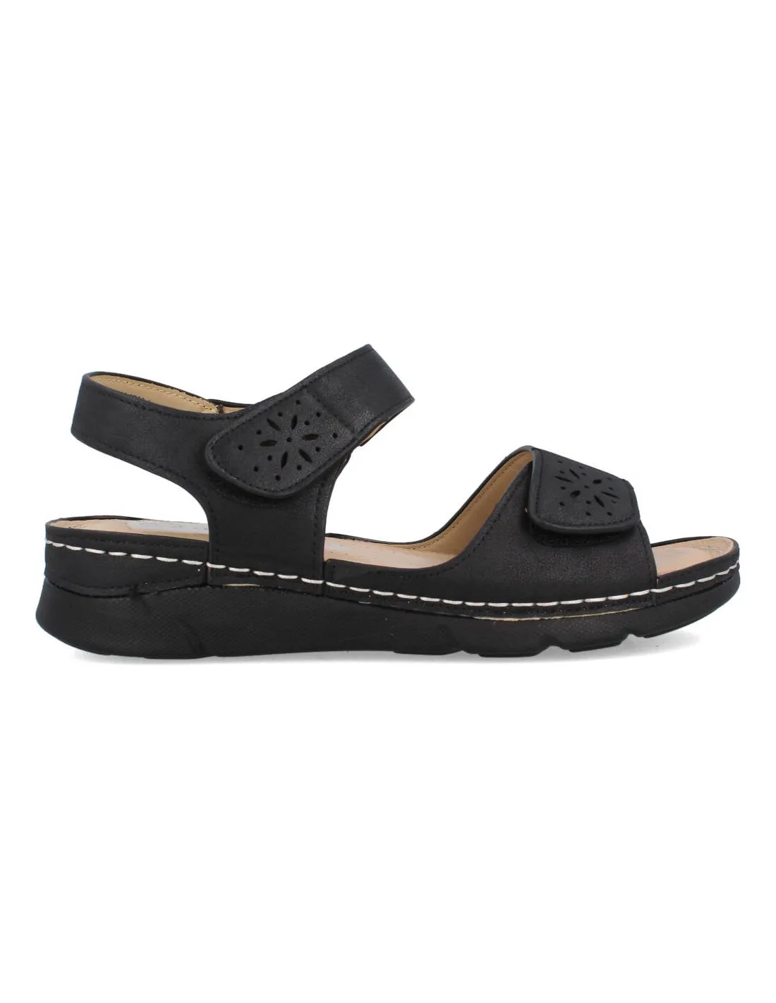 MYSOFT  SANDALIA VELCROS NEGRO