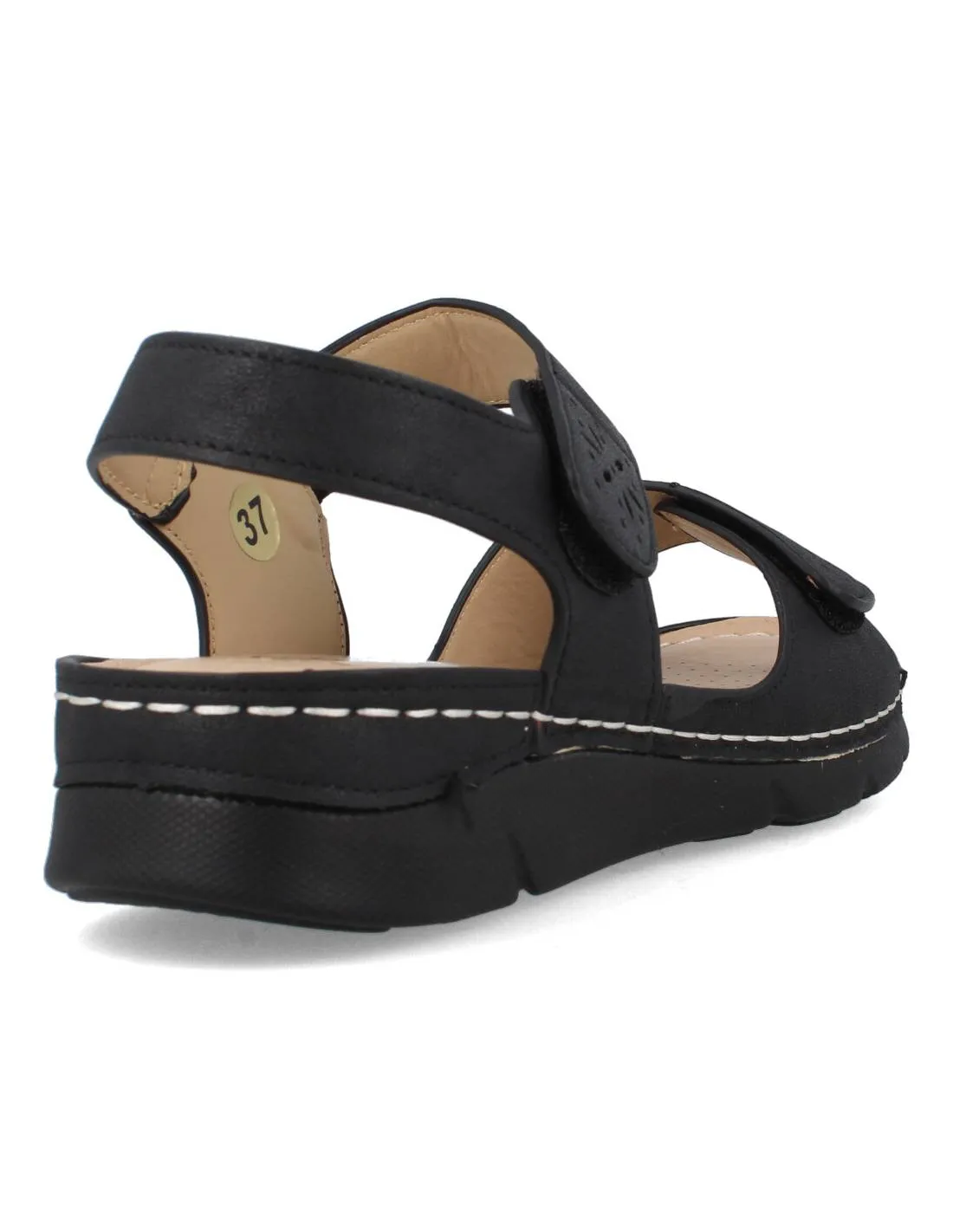MYSOFT  SANDALIA VELCROS NEGRO