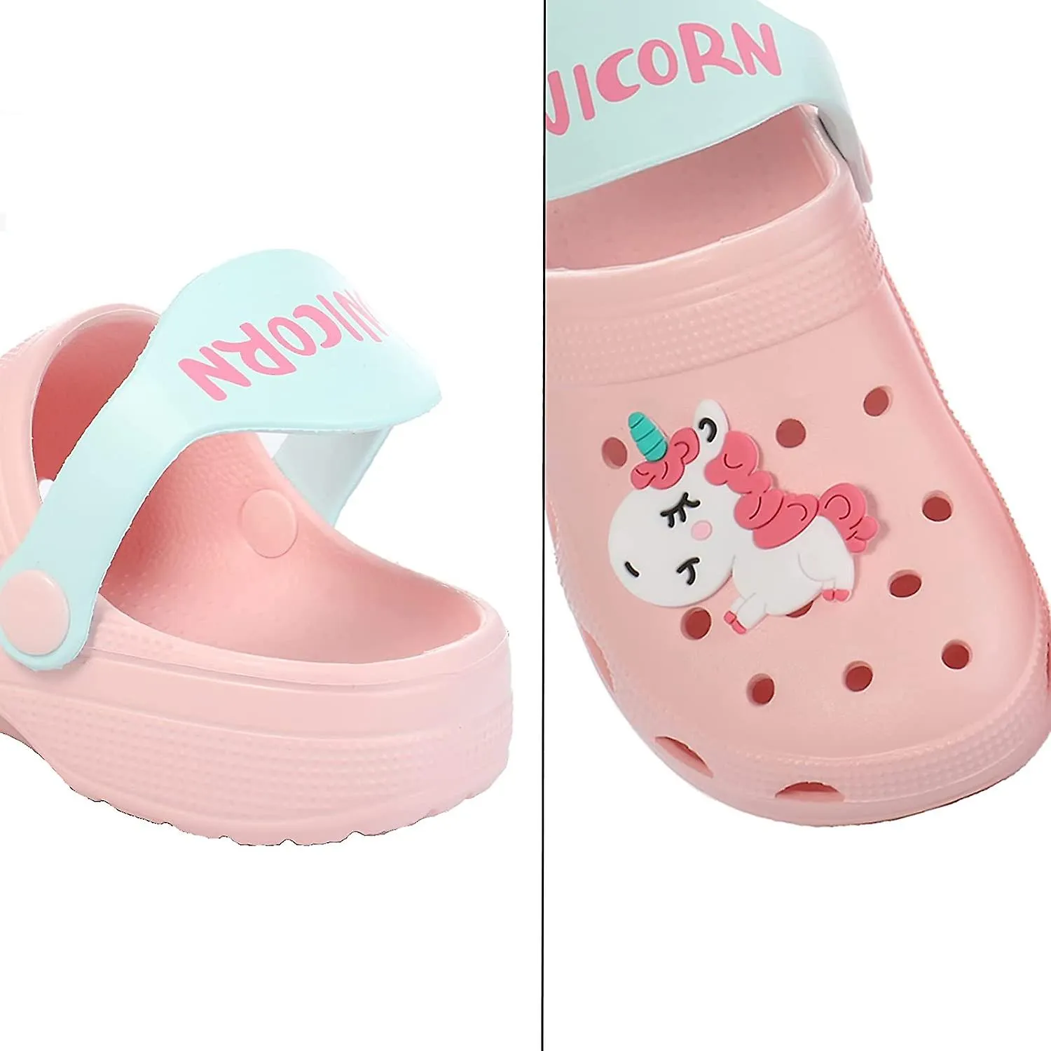 NIñOS PEQUEñOS UNICORNIO ZUECOS ZAPATILLAS SANDALIAS, ANTIDESLIZANTES NIñAS NIñOS ZUECOS TOBOGáN ZAPATOS DE JARDíN LIGEROS SLIP