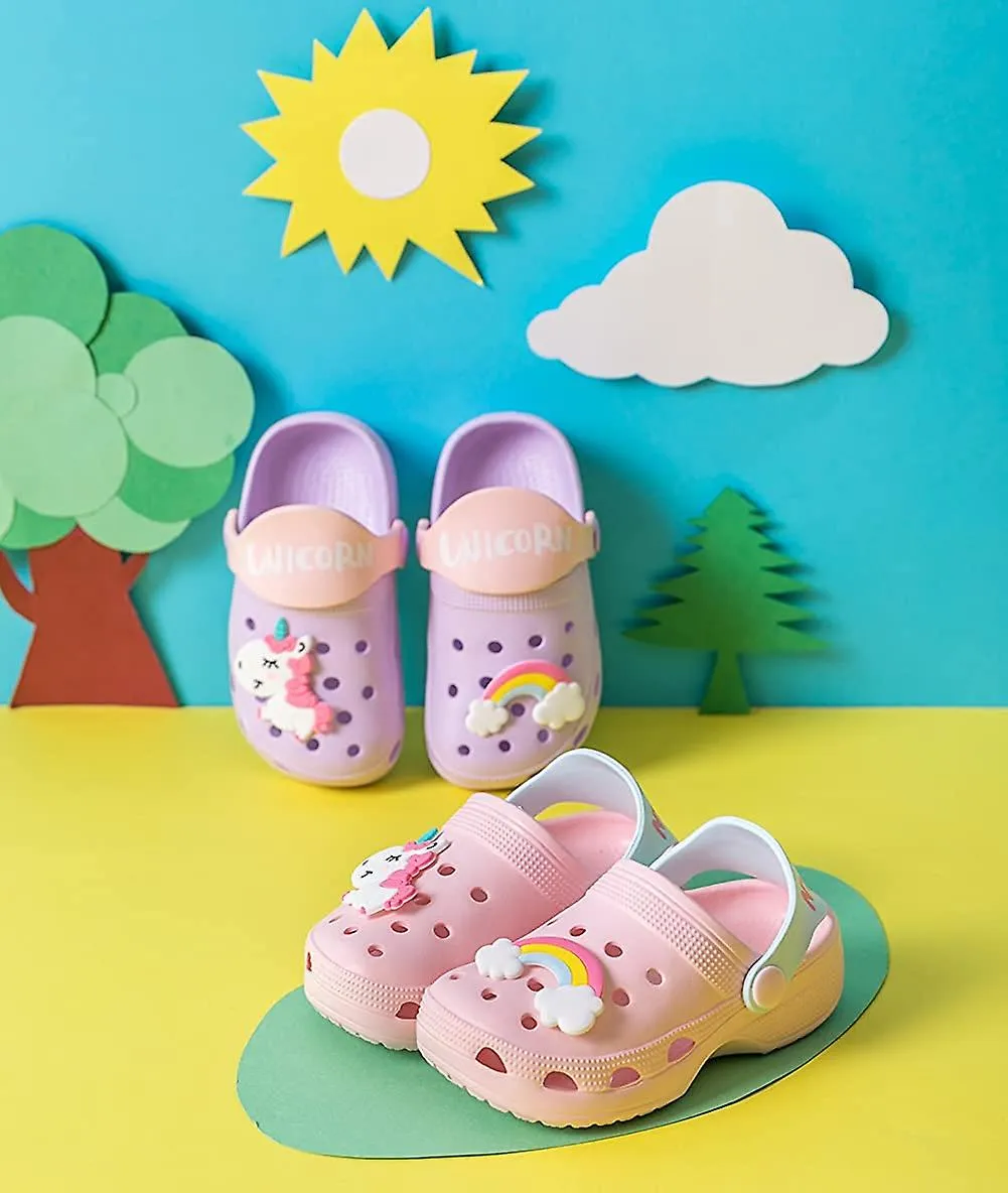 NIñOS PEQUEñOS UNICORNIO ZUECOS ZAPATILLAS SANDALIAS, ANTIDESLIZANTES NIñAS NIñOS ZUECOS TOBOGáN ZAPATOS DE JARDíN LIGEROS SLIP