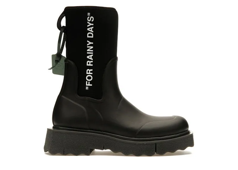 OFFWHITE FOR RAINY DAYS RAIN BOOT BLACK W