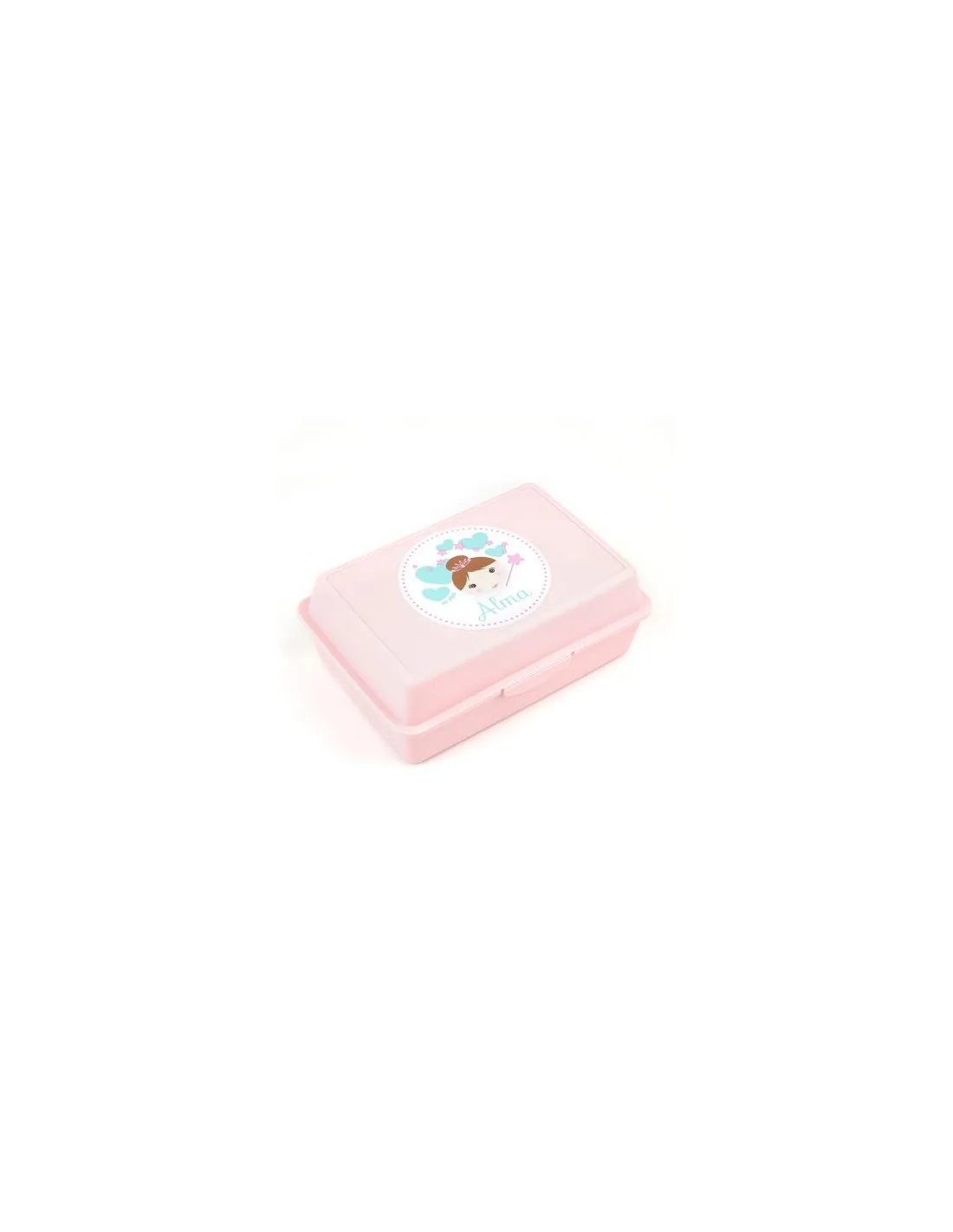 Pack Botella 600ml + Cajita Porta Alimentos Hada Rosa personalizadas de Mi Pipo