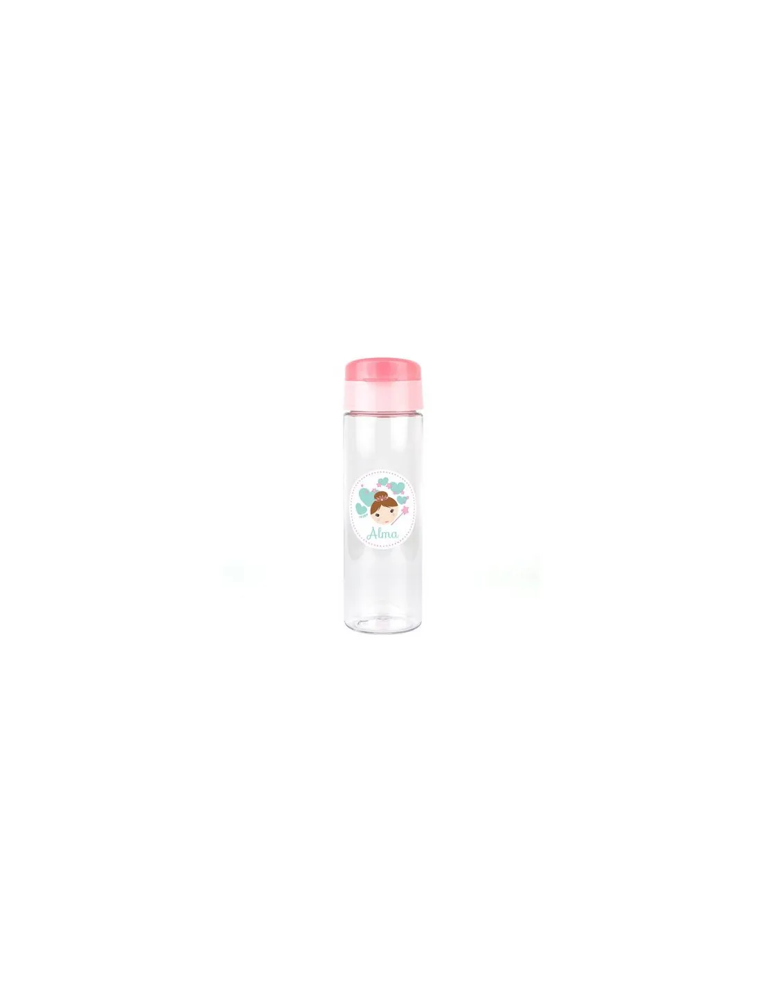 Pack Botella 600ml + Cajita Porta Alimentos Hada Rosa personalizadas de Mi Pipo