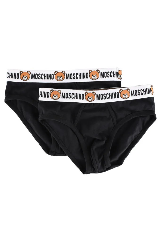 Pack de dos calzoncillos negros con logo oso