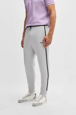 Pantalones de chándal de algodón con cinta y logo