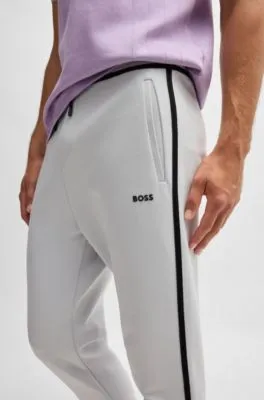 Pantalones de chándal de algodón con cinta y logo