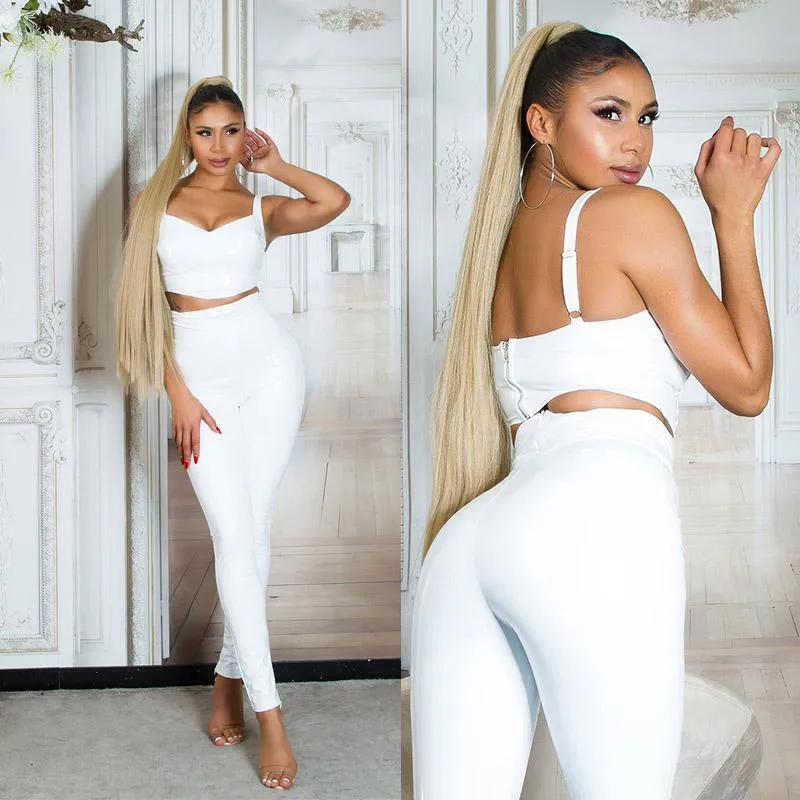 Pantalón Latex cintura alta Blanco