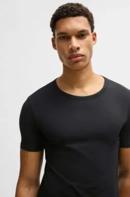 Paquete de dos camisetas interiores de algodón elástico con logo