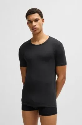 Paquete de dos camisetas interiores de algodón elástico con logo