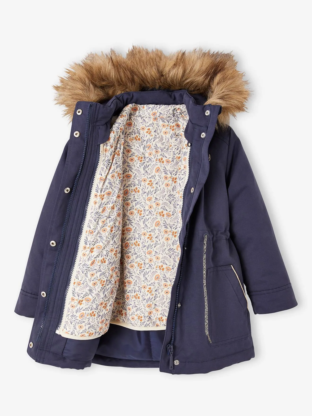 Parka con capucha 3 en 1, niña
