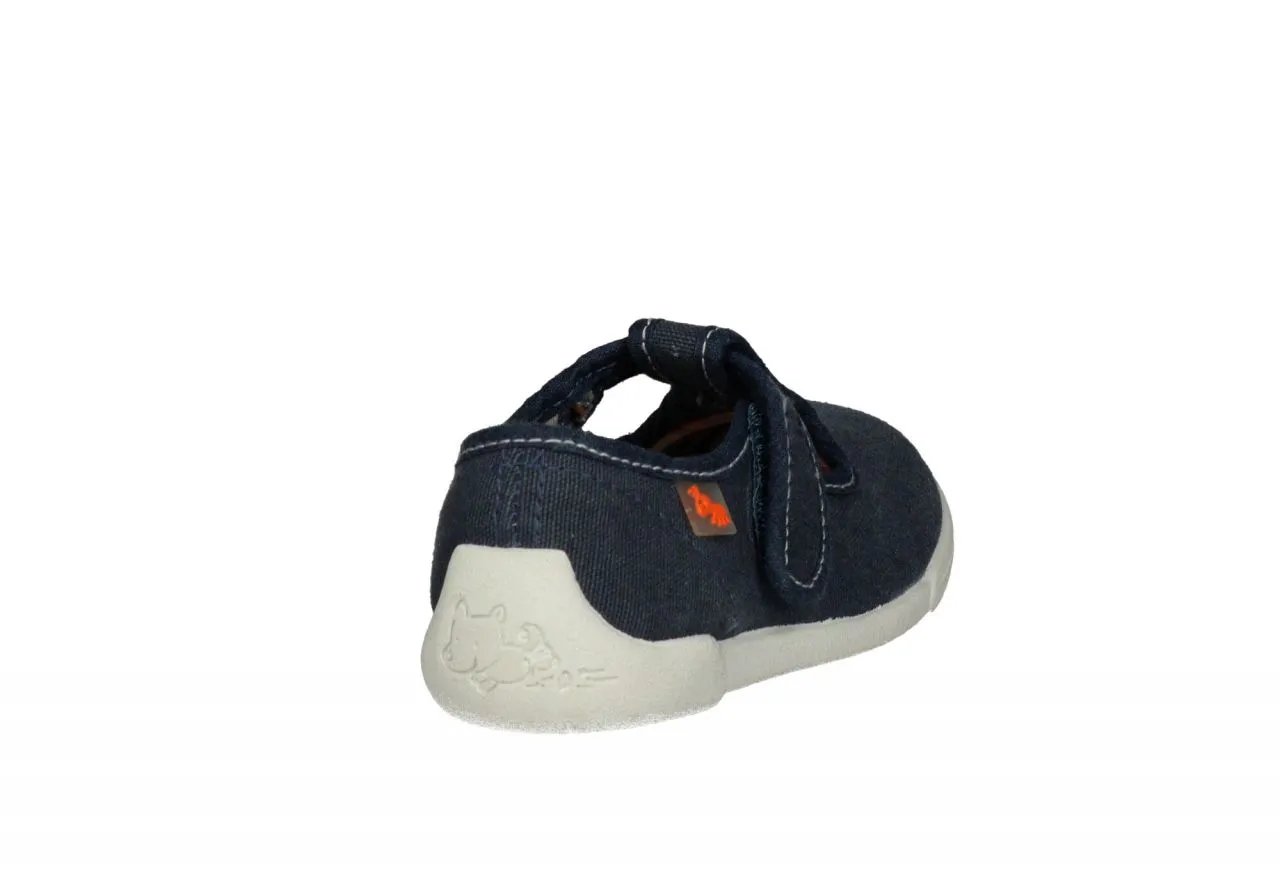 Pepito Velcro Lona Jeans Piso Blanco