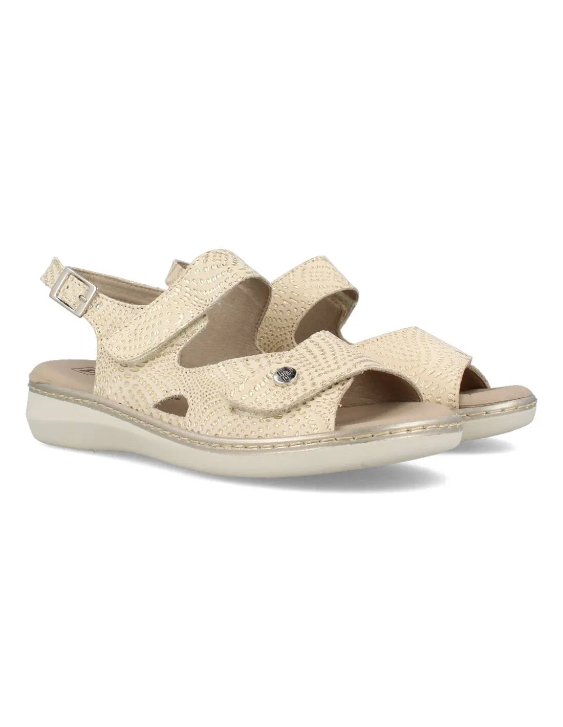 PITILLOS  SANDALIA DOBLE VELCRO ORO