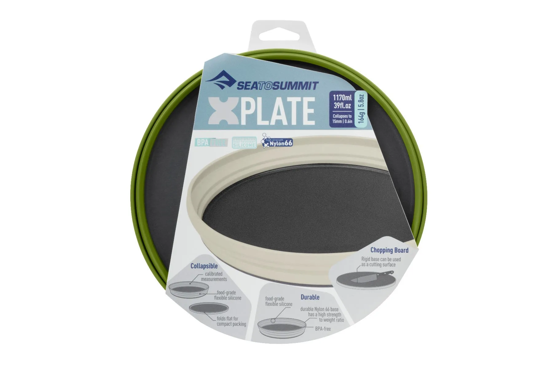 PLATO PLEGABLE OUTDOOR SEA TO SUMMIT XPLATE OLIVE VERDE