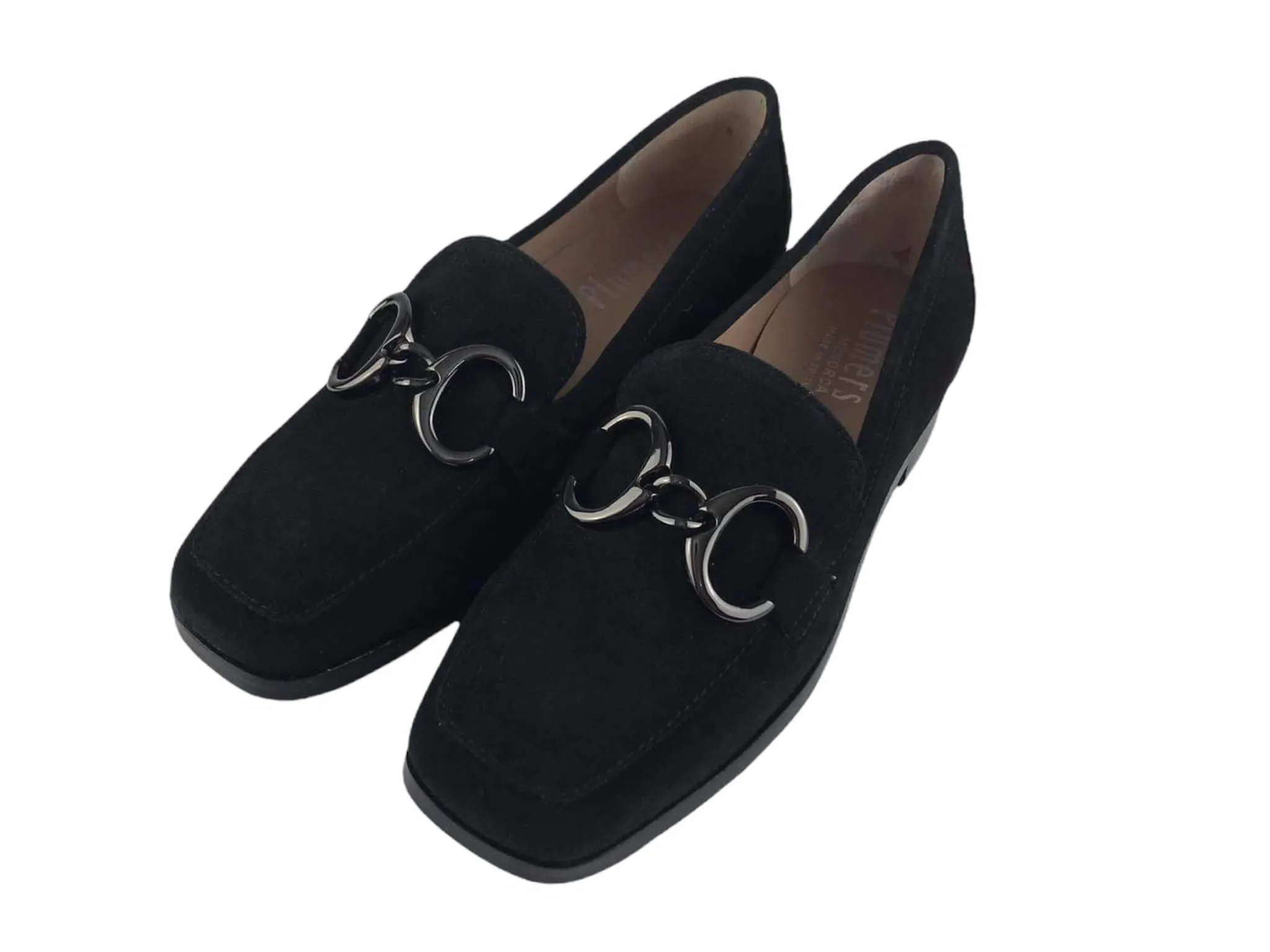 Plumers | Mocasines estilo masculino planos Laura, piel ante negros