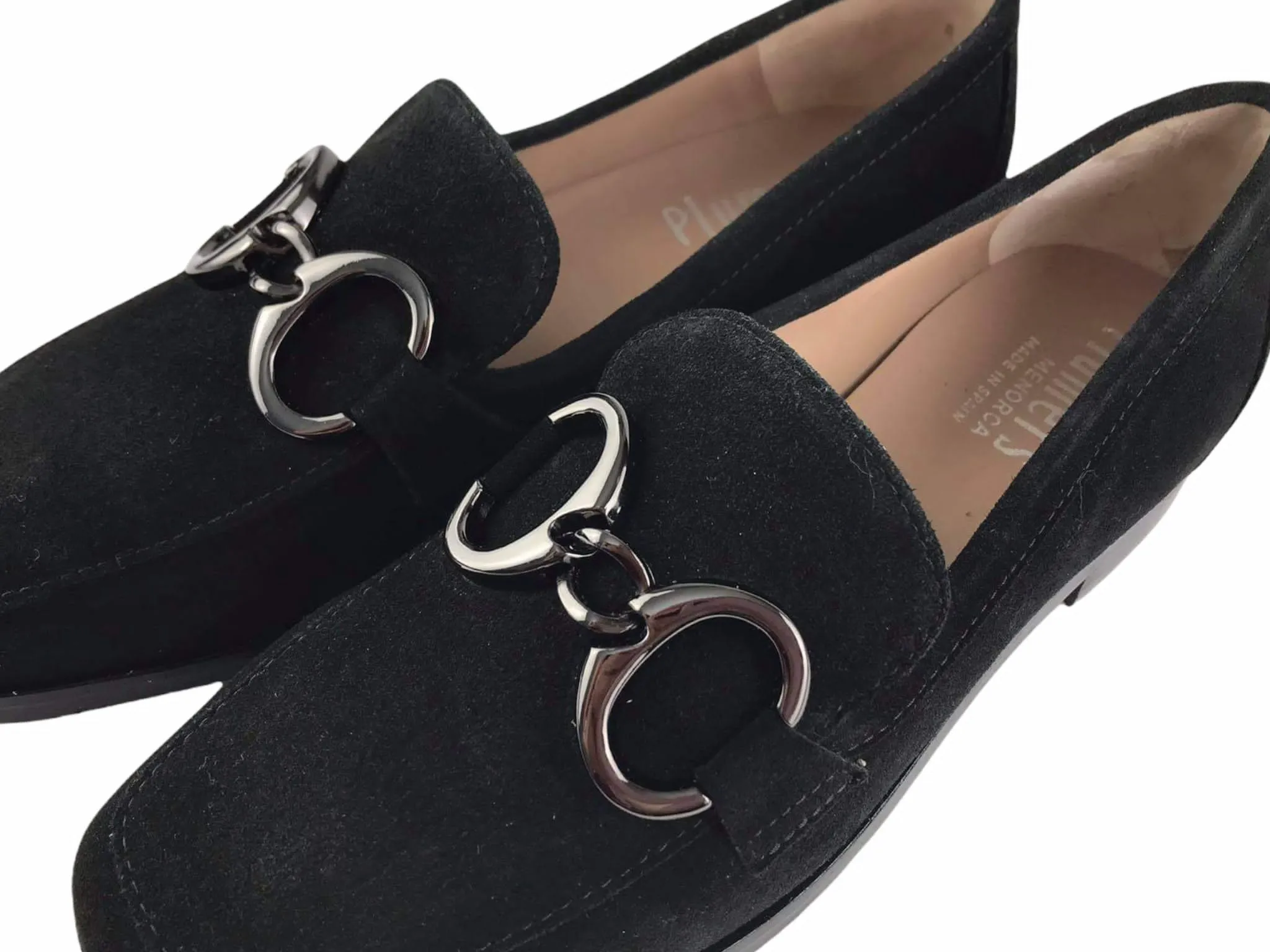Plumers | Mocasines estilo masculino planos Laura, piel ante negros