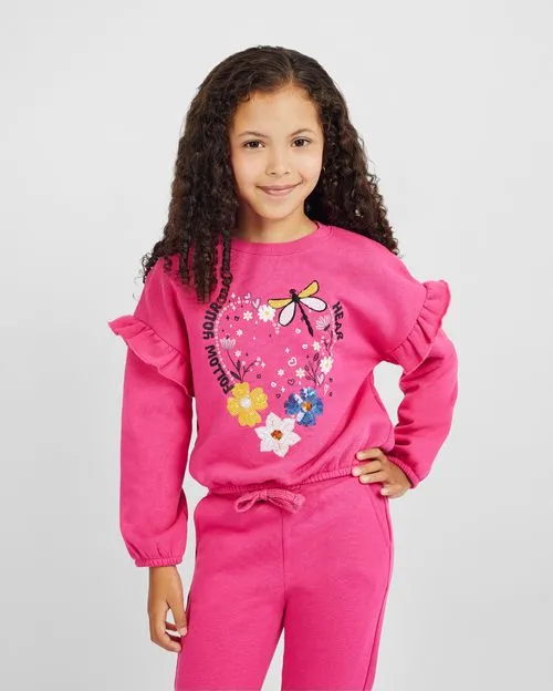 Polera Niña Lucia Fucsia
