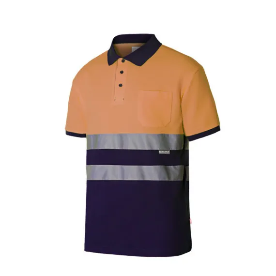 Polo algodón bicolor manga corta alta visibilidad 305513