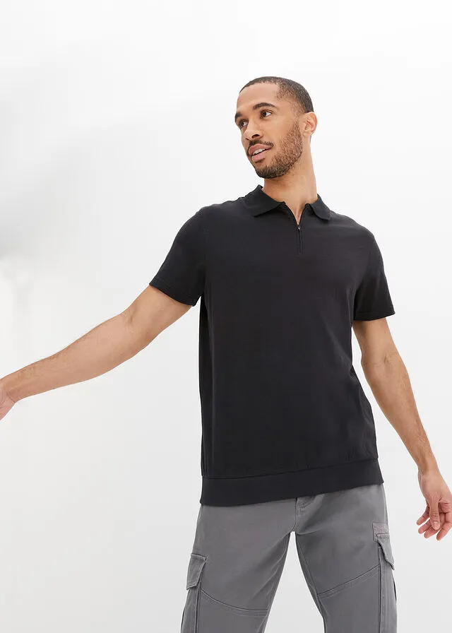 Polo con puños Negro