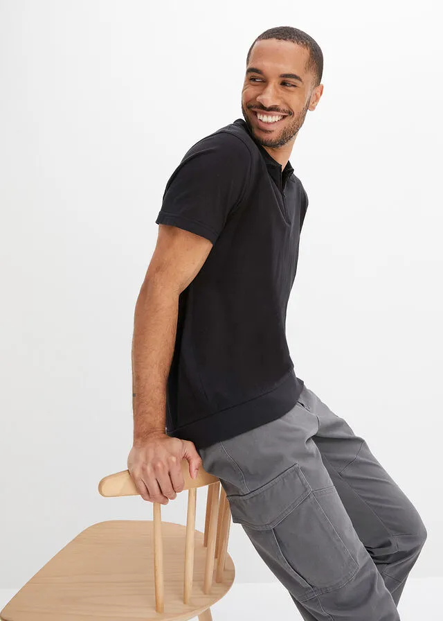 Polo con puños Negro