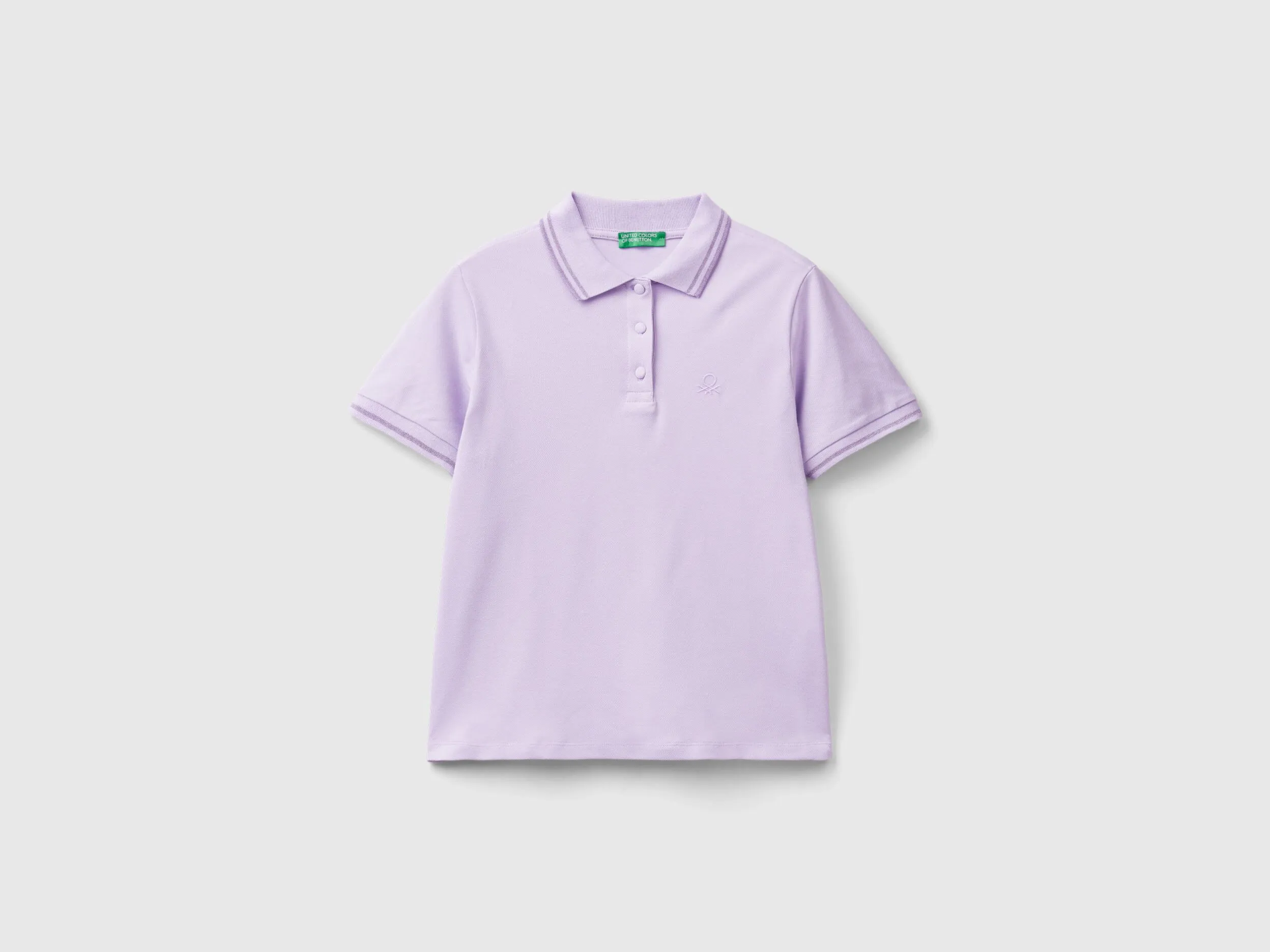 Polo lila de algodón orgánico elástico