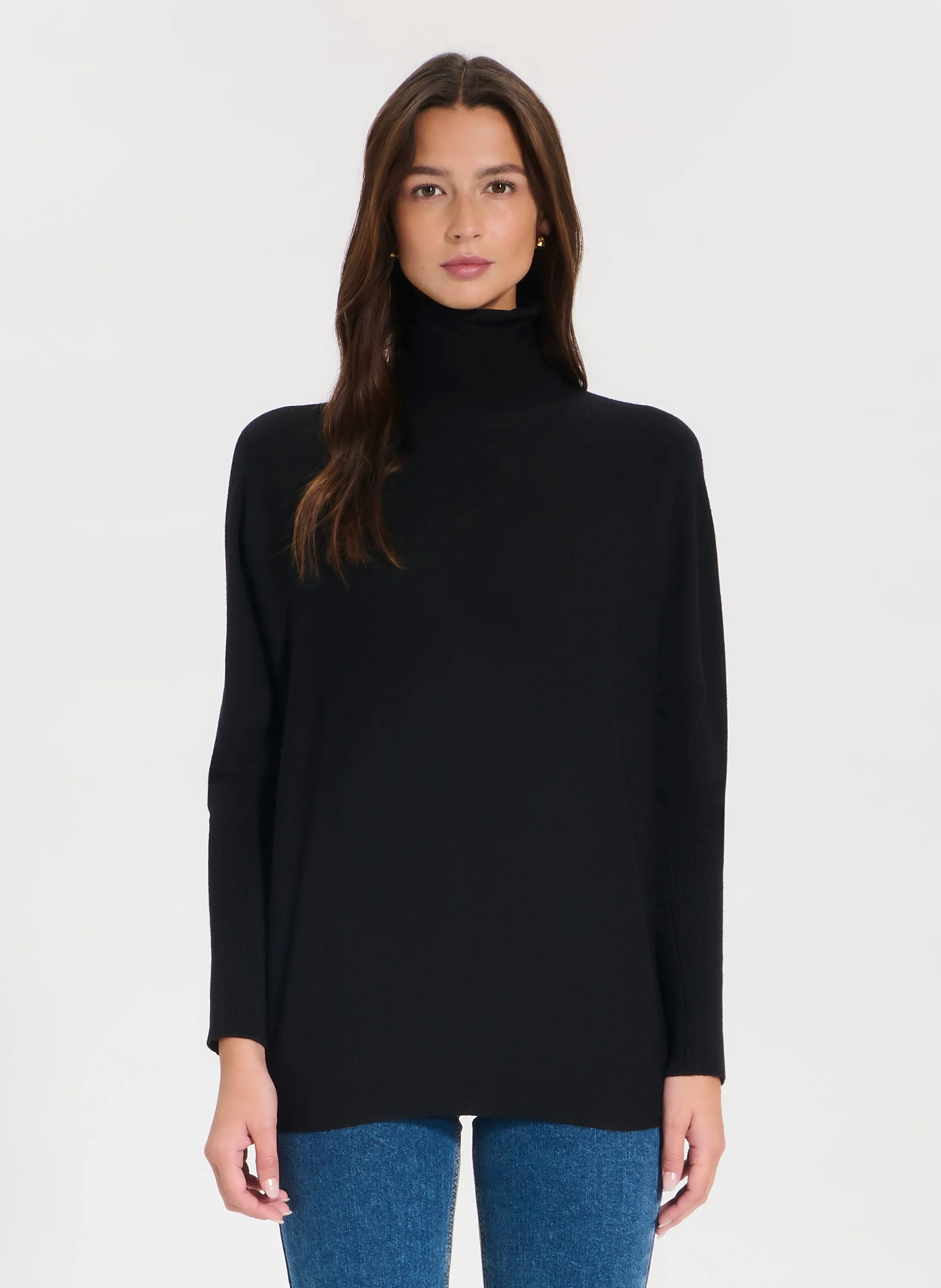 PRUNA  CHAQUETA LARGA DE PUNTO DE MEZCLA DE LANA EN NEGRO