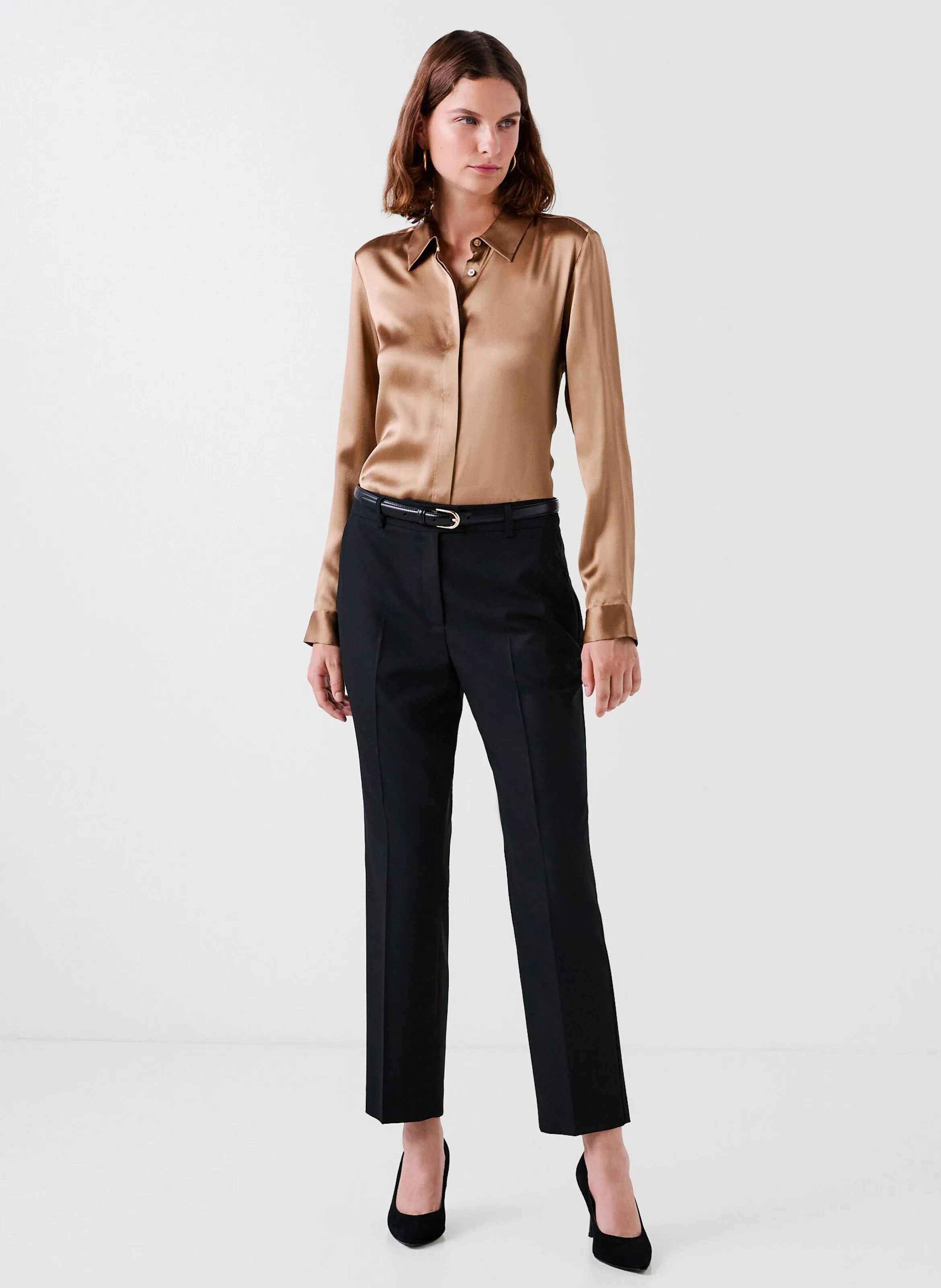 PVANDINE  PANTALóN DE PINZAS EN NEGRO