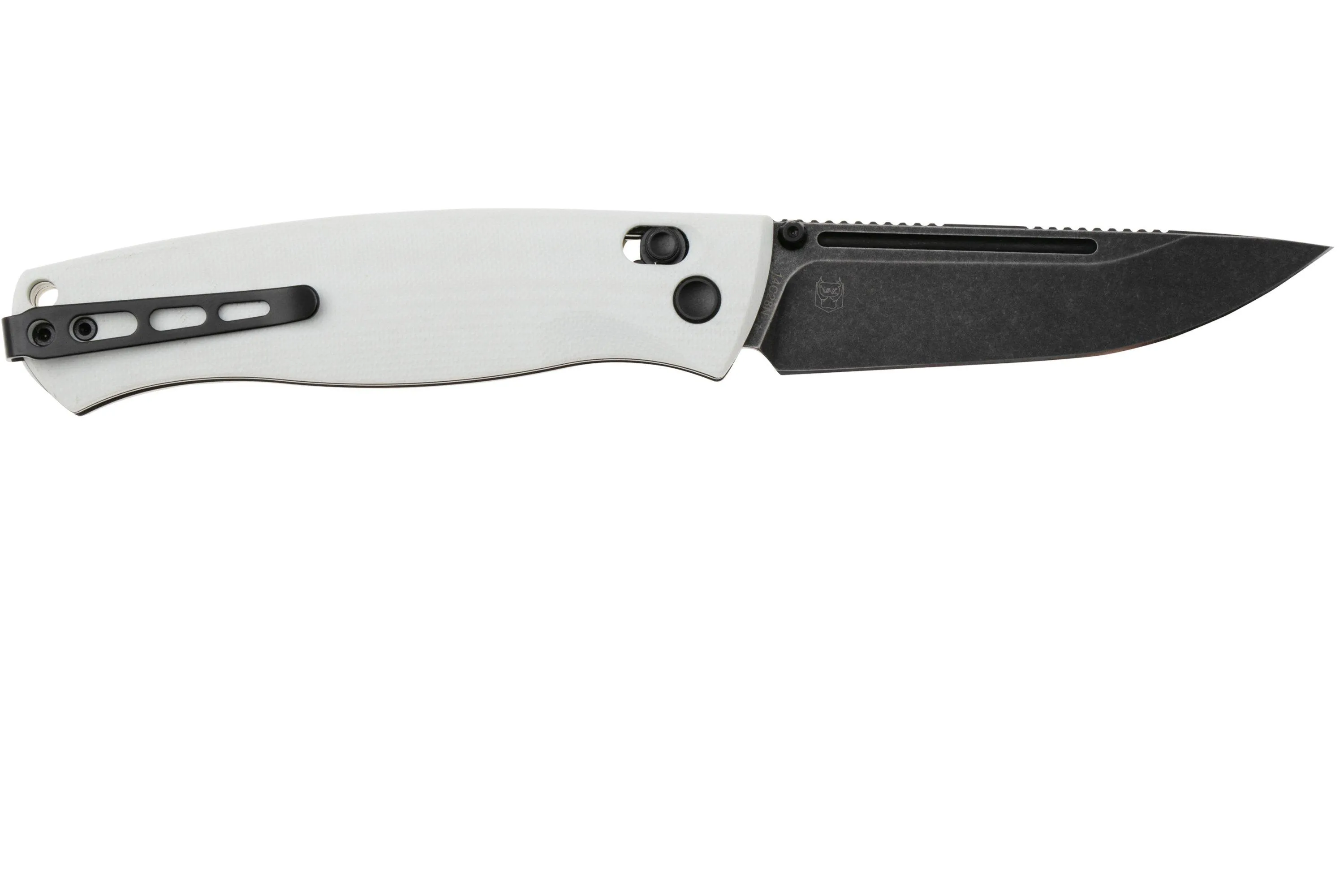 Real Steel Pathfinder FFG 7851WB Blackwashed 14C28N, White G10, navaja, Ivan D. Braginets design