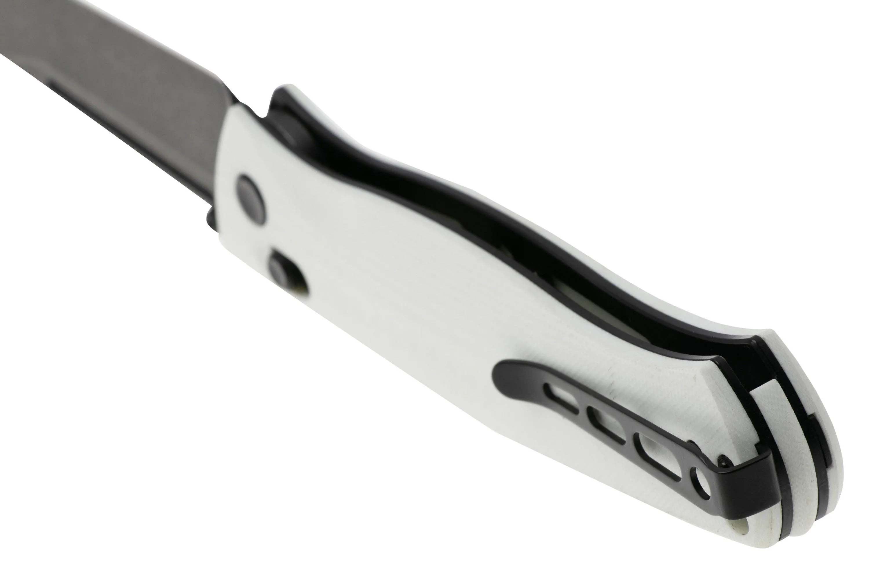 Real Steel Pathfinder FFG 7851WB Blackwashed 14C28N, White G10, navaja, Ivan D. Braginets design