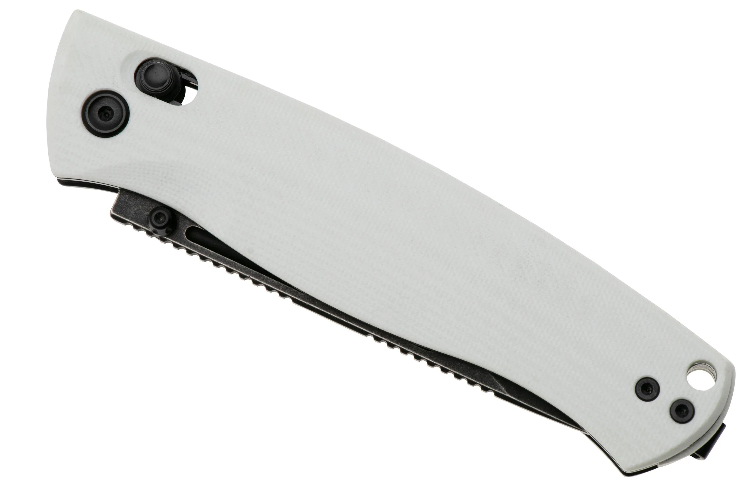 Real Steel Pathfinder FFG 7851WB Blackwashed 14C28N, White G10, navaja, Ivan D. Braginets design