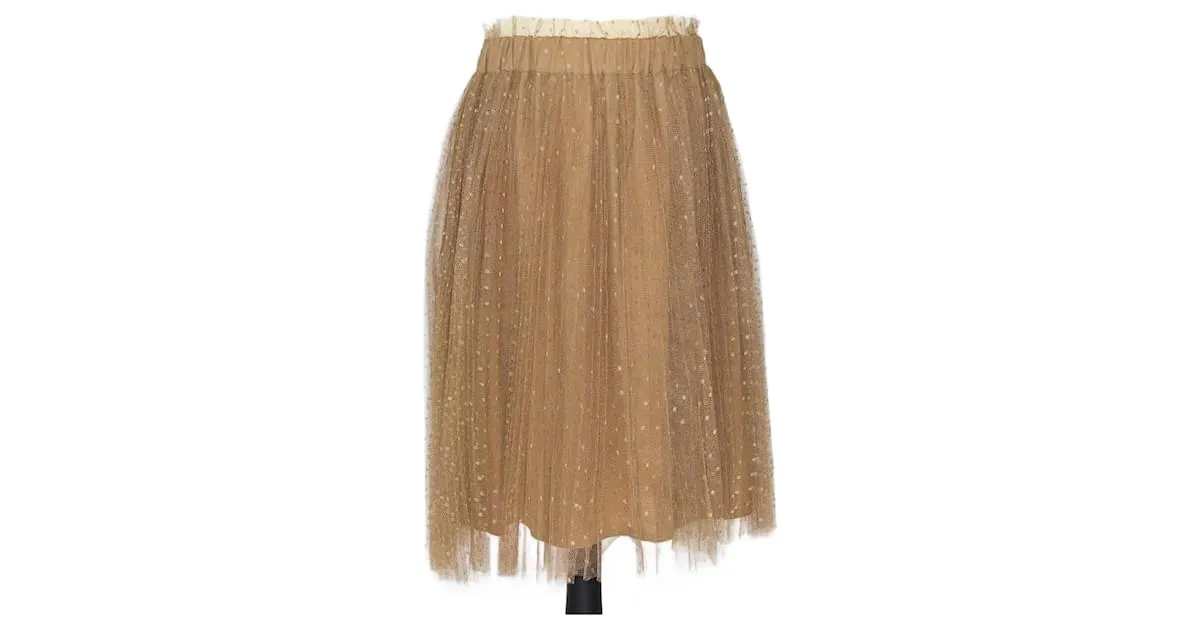Red Valentino Falda hasta la rodilla de tul Point D'Esprit marrón Castaño 