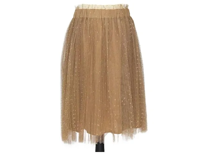 Red Valentino Falda hasta la rodilla de tul Point D'Esprit marrón Castaño 