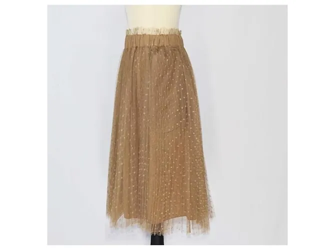 Red Valentino Falda hasta la rodilla de tul Point D'Esprit marrón Castaño 