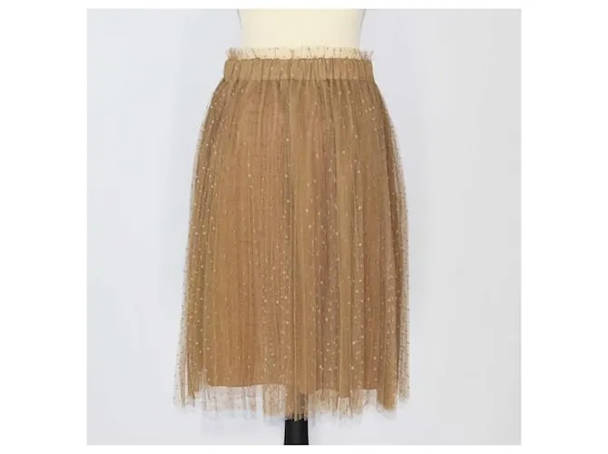 Red Valentino Falda hasta la rodilla de tul Point D'Esprit marrón Castaño 