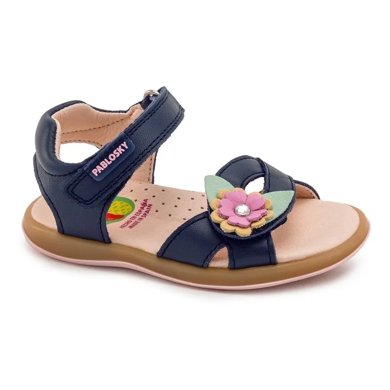 Sandalia Pablosky Flor Velcro 014122