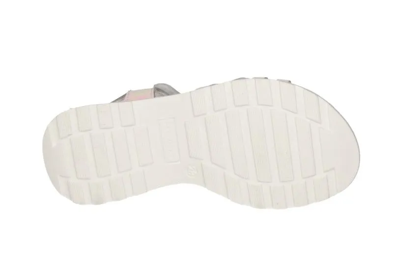 Sandalia Velcro Charol Blanco Calados