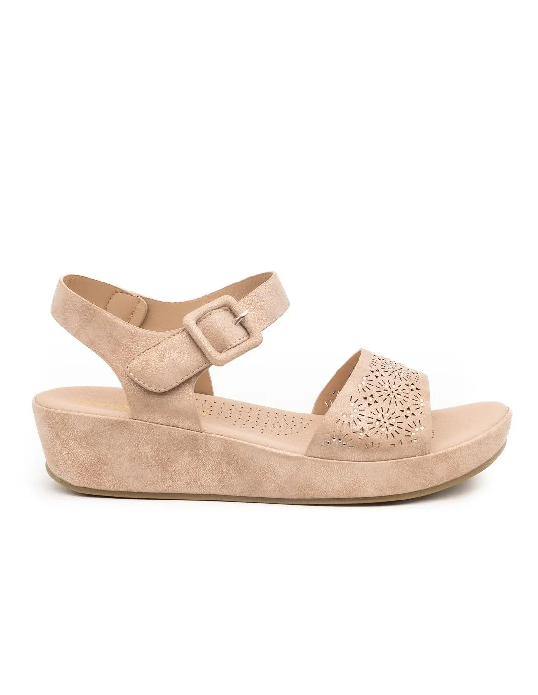 SANDALIA VELCRO MUJER AMARPIES ABZ26749 TAUPE