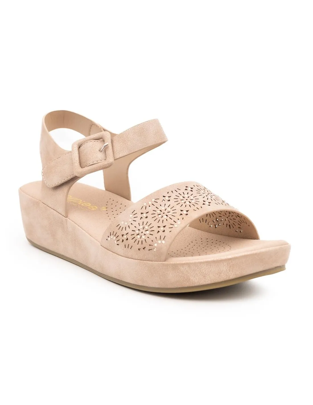 SANDALIA VELCRO MUJER AMARPIES ABZ26749 TAUPE