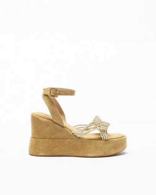 Sandalias con cuña PROF Gina Beige