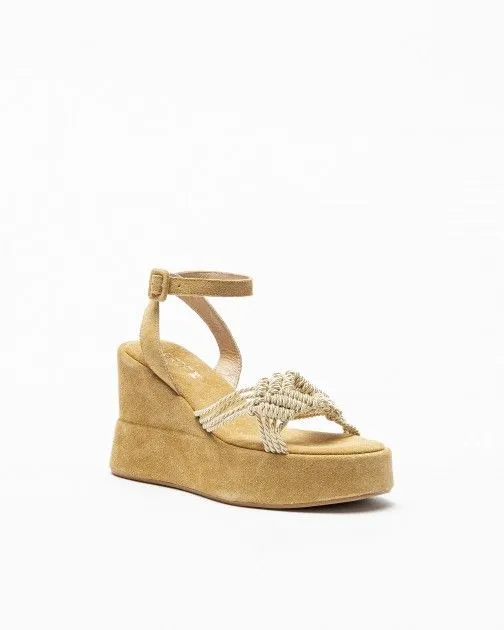 Sandalias con cuña PROF Gina Beige