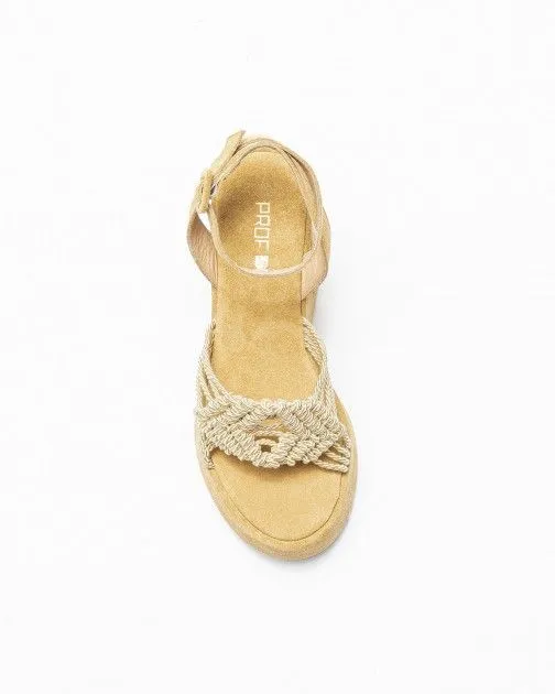 Sandalias con cuña PROF Gina Beige