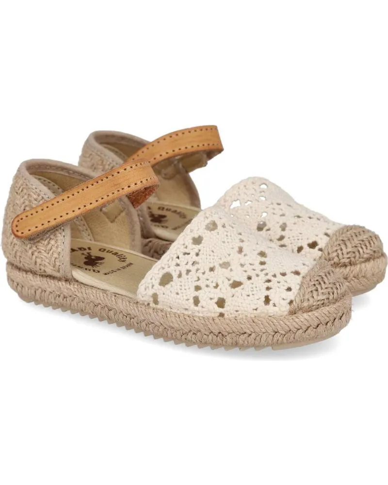 SANDALIAS VULLADI  DE NIñA 9370681 ALPARGATAS ESPARTO NI  BEIGE