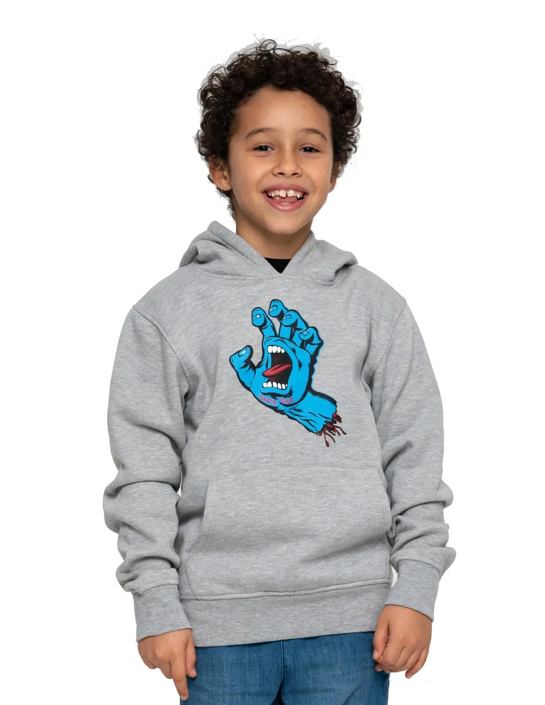 SANTA CRUZ YOUTH SCREAMING HAND  HEATHER GREY  SUDADERA CON CAPUCHA PARA NIñOS