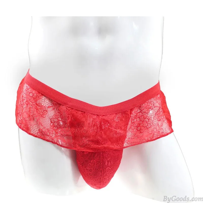 SEXY LOW WAIST LACE SKIRT THONG T PANTS UNDERPANTS MEN'S UNDERWEAR PANTIES LINGERIE GSTRING BRIEFS BREATHABLE UNDERPANTS